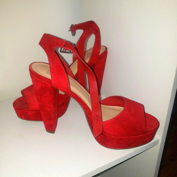 ASOS chunky Red platform heel size 7.5 - Picture 3 of 6